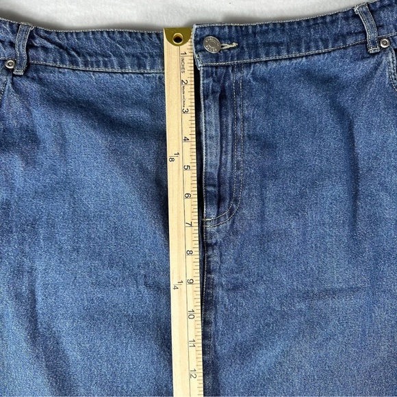 Carolina Blues Womens Maxi Skirt 20w Denim Romantic Floral Slit Pockets Plus Sz - Picture 8 of 12